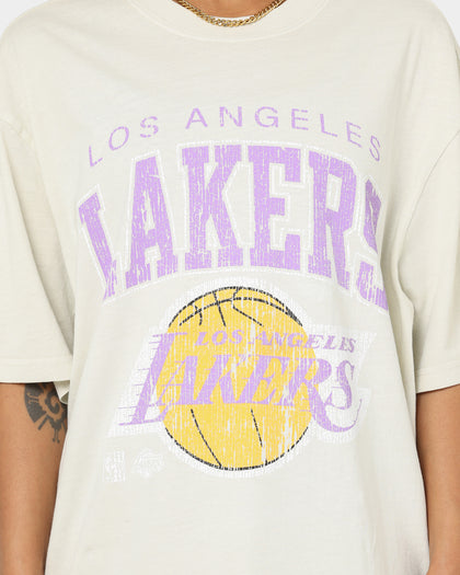 Mitchell & Ness Los Angeles Lakers XL Arch Vintage T-Shirt Faded Khaki