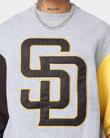 Majestic Athletic San Diego Padres All Team Champs Crewneck Yellow/Grey Marle