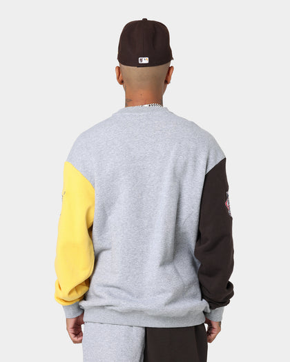 Majestic Athletic San Diego Padres All Team Champs Crewneck Yellow/Grey Marle