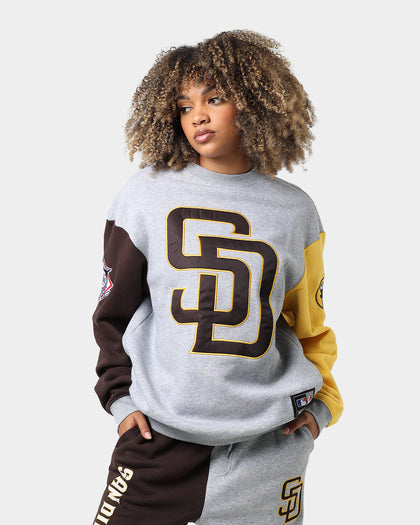 Majestic Athletic San Diego Padres All Team Champs Crewneck Yellow/Grey Marle
