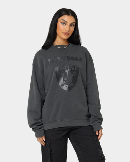 Majestic Athletic Las Vegas Raiders Tonals Logo Stack Crewneck Gunmetal