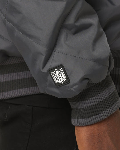 Majestic Athletic Las Vegas Raiders Tonals Quilt Varsity Jacket Gunmetal