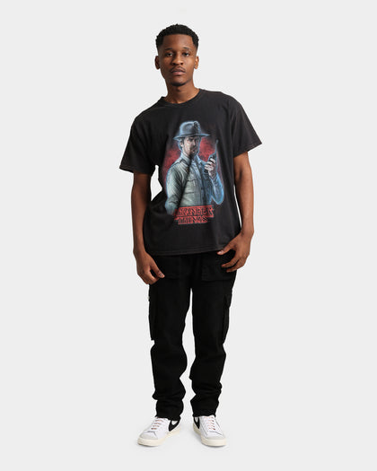 Goat Crew X Stranger Things Chief Hopper Vintage T-Shirt Black Wash
