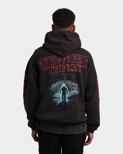 Goat Crew X Stranger Things Hawkins Vintage Hoodie Black Wash