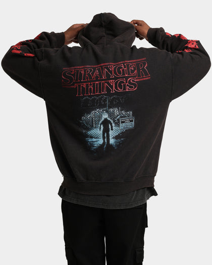 Goat Crew X Stranger Things Hawkins Vintage Hoodie Black Wash
