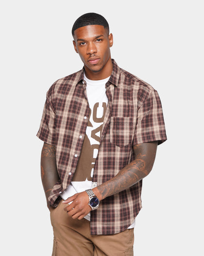 XXIII Indre Plaid Button Up Shirt Brown