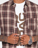 XXIII Indre Plaid Button Up Shirt Brown