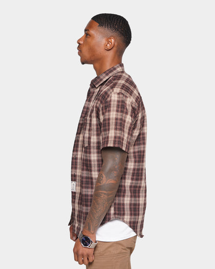 XXIII Indre Plaid Button Up Shirt Brown