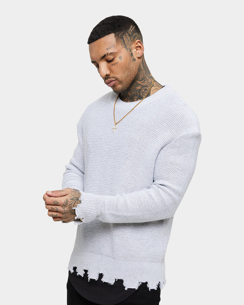 Saint Morta Visions Distressed Sweater Light Grey