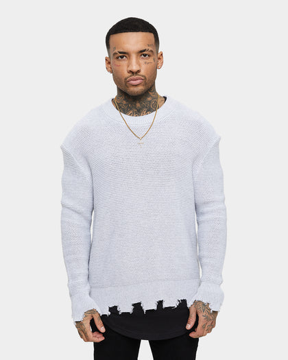 Saint Morta Visions Distressed Sweater Light Grey