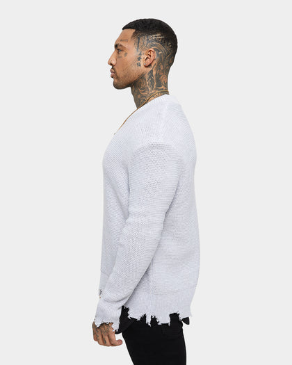 Saint Morta Visions Distressed Sweater Light Grey
