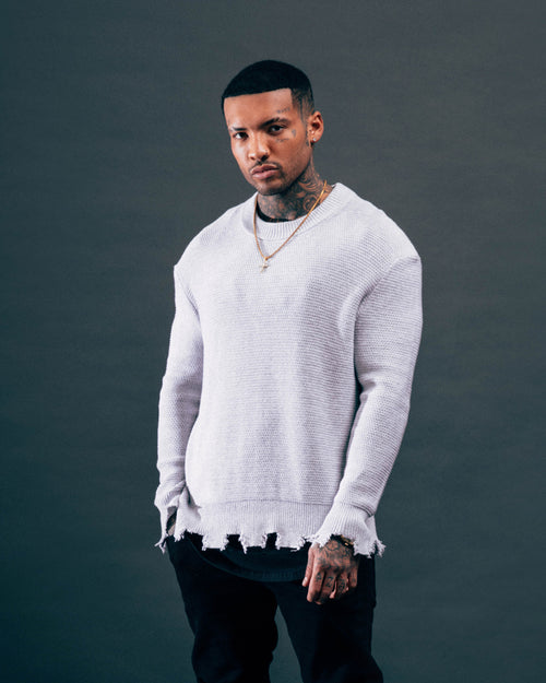 Saint Morta Visions Distressed Sweater Light Grey