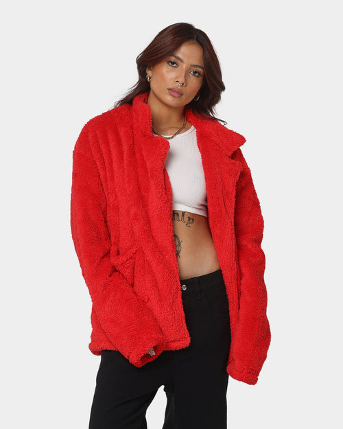 XXIII Talha Red Fur Jacket Red