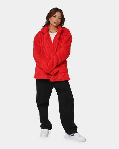 XXIII Talha Red Fur Jacket Red
