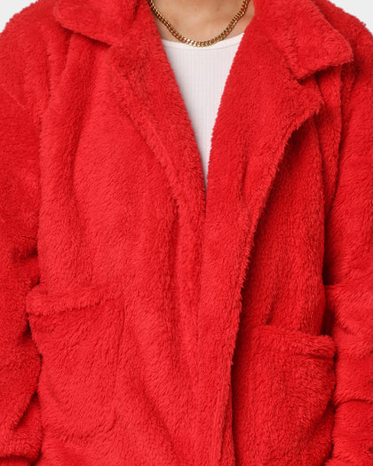 XXIII Talha Red Fur Jacket Red