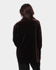XXIII Uzair Velour Button Up Shirt Chocolate