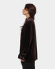 XXIII Uzair Velour Button Up Shirt Chocolate