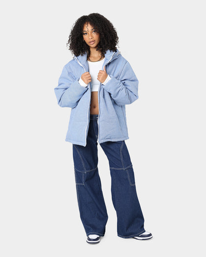 XXIII Kyler Denim Puffer Jacket Blue Denim