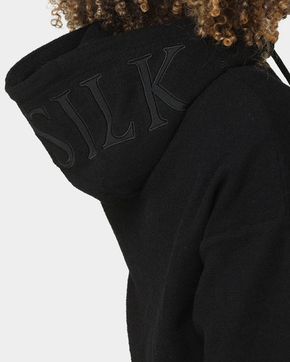 Sik Silk Women's Reverse Fleece Hoodie Dress Black