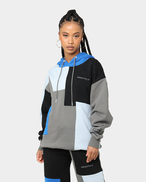 BEENTRILL Patchwork Hoodie Blue/Black