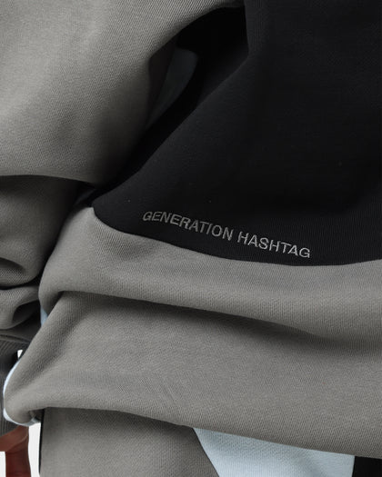 BEENTRILL Patchwork Hoodie Blue/Black