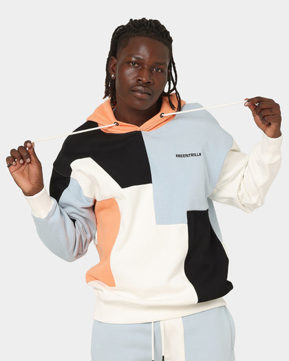 BEENTRILL Patchwork Hoodie Blue/Orange