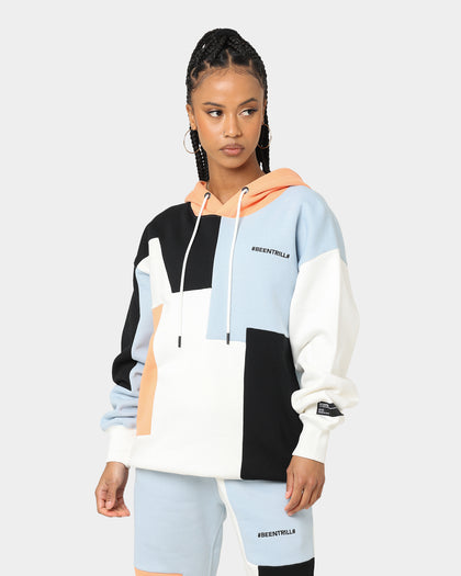 BEENTRILL Patchwork Hoodie Blue/Orange