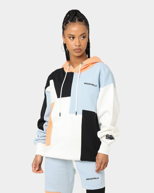 BEENTRILL Patchwork Hoodie Blue/Orange