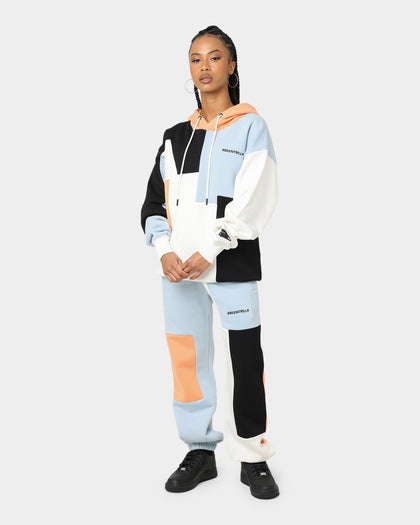 BEENTRILL Patchwork Hoodie Blue/Orange
