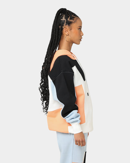 BEENTRILL Patchwork Hoodie Blue/Orange