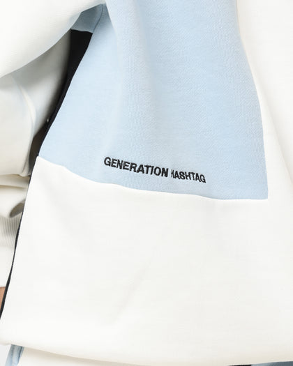 BEENTRILL Patchwork Hoodie Blue/Orange