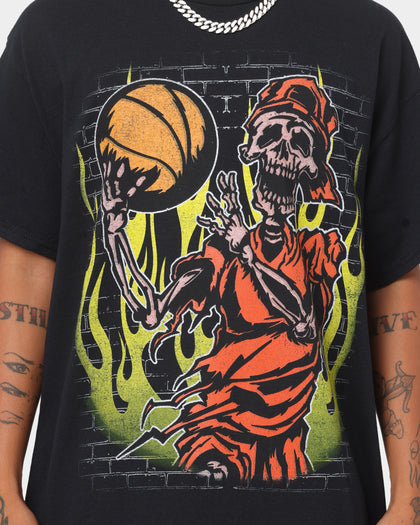 Goat Crew Fire Skeleton Vintage T-Shirt Black