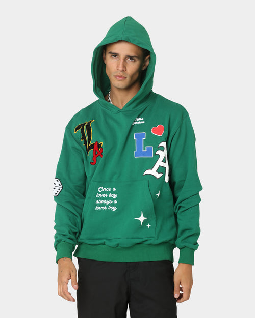 Lifted Anchors City Puff Print Hoodie Pine Green