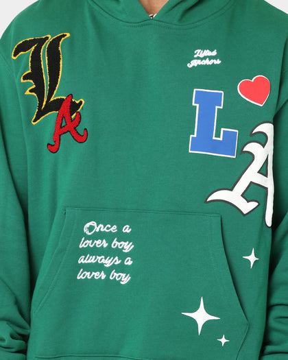 Lifted Anchors City Puff Print Hoodie Pine Green