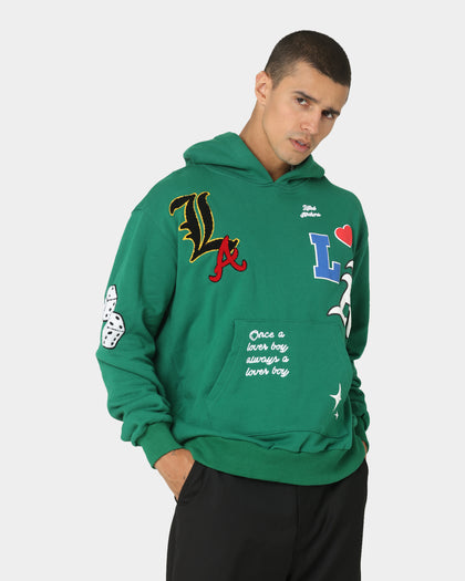 Lifted Anchors City Puff Print Hoodie Pine Green