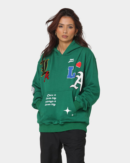 Lifted Anchors City Puff Print Hoodie Pine Green