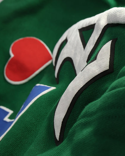 Lifted Anchors City Puff Print Hoodie Pine Green