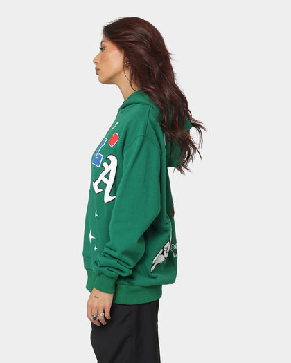 Lifted Anchors City Puff Print Hoodie Pine Green