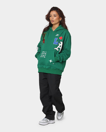 Lifted Anchors City Puff Print Hoodie Pine Green