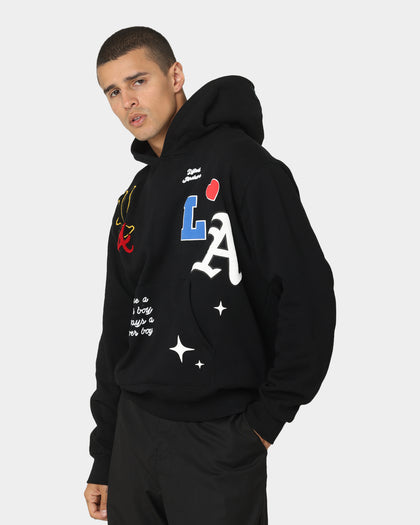 Lifted Anchors City Puff Print Hoodie Black