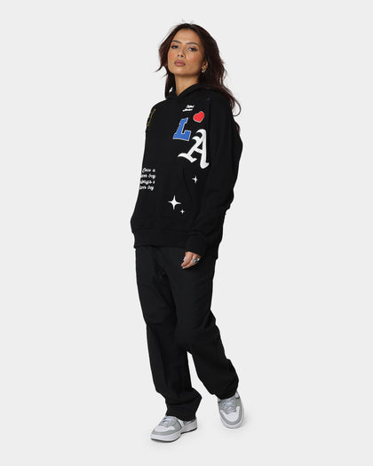 Lifted Anchors City Puff Print Hoodie Black