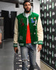 Lifted Anchors State Chenille Varsity Jacket Pine Green