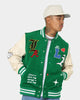 Lifted Anchors State Chenille Varsity Jacket Pine Green