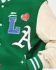 Lifted Anchors State Chenille Varsity Jacket Pine Green