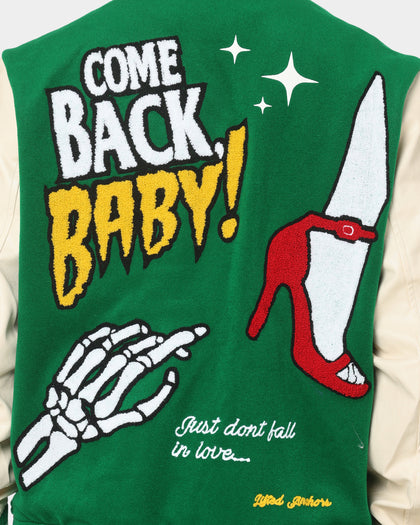 Lifted Anchors State Chenille Varsity Jacket Pine Green