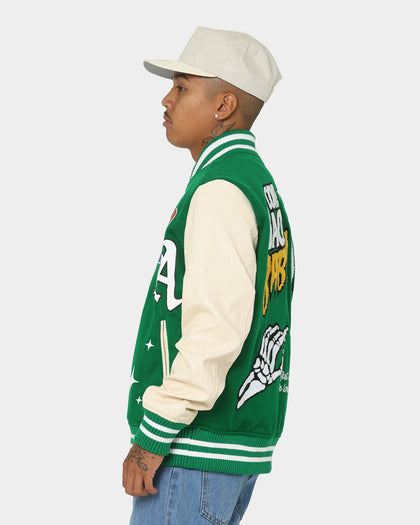 Lifted Anchors State Chenille Varsity Jacket Pine Green