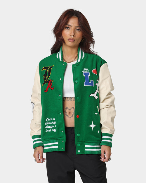 Lifted Anchors State Chenille Varsity Jacket Pine Green