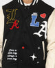 Lifted Anchors State Chenille Varsity Jacket Black