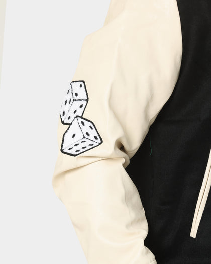 Lifted Anchors State Chenille Varsity Jacket Black