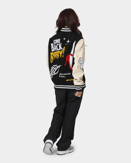Lifted Anchors State Chenille Varsity Jacket Black